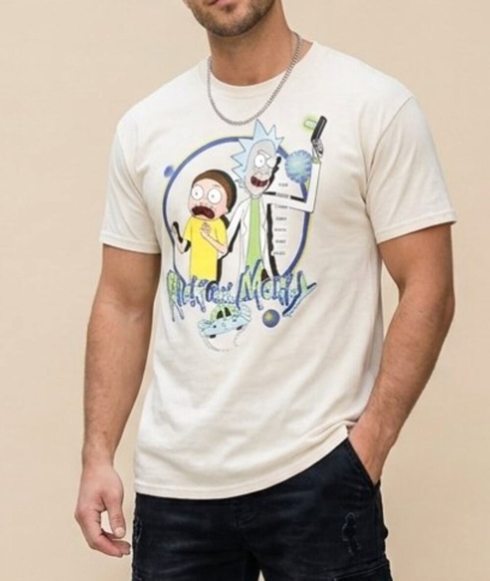 New Rick and Morty Adult Swim Adult Off-White Tee  - Size Large - NWT